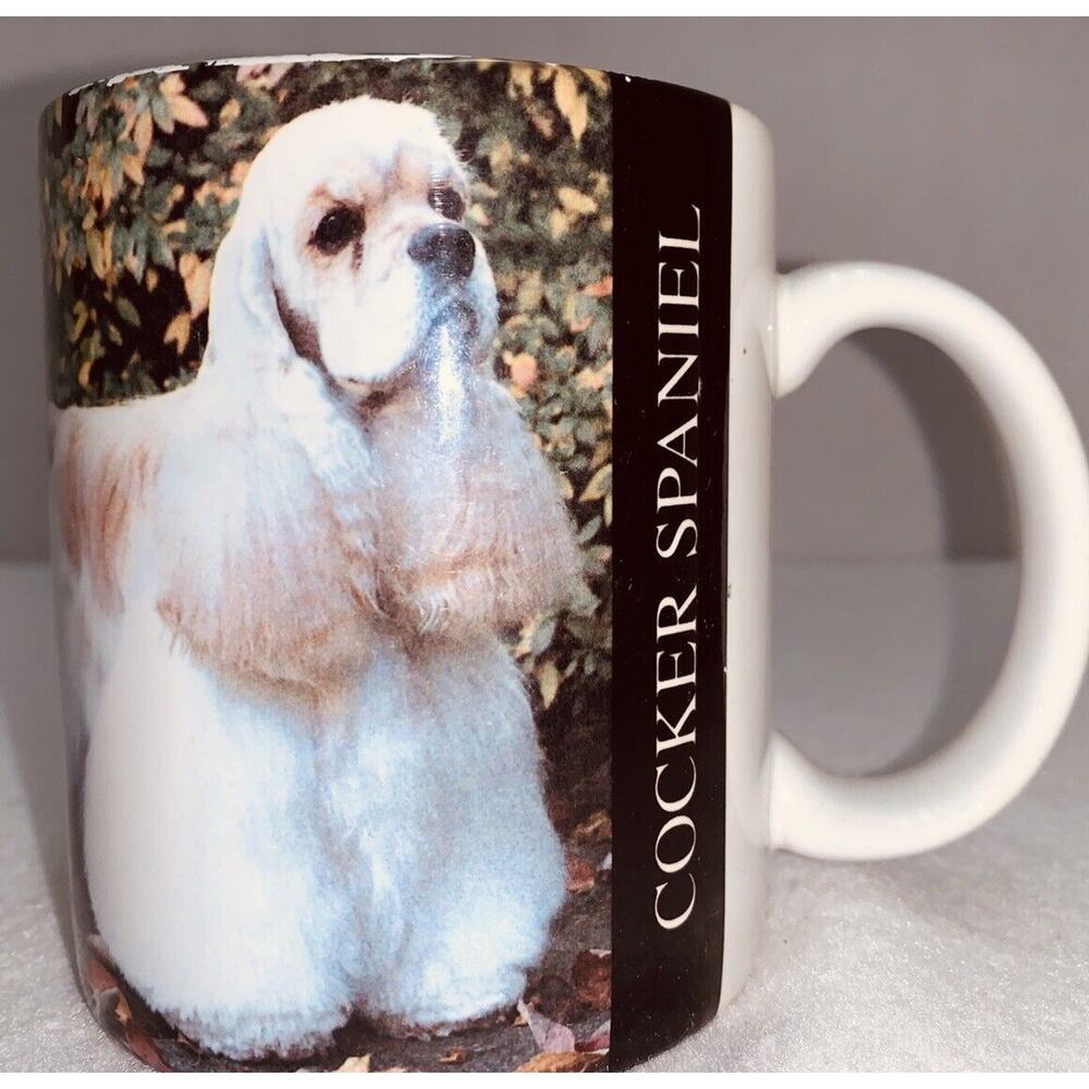 Vtg Cocker Spaniel Coffee Mug 1992 Thailand Xpres Barnara Augella Description
